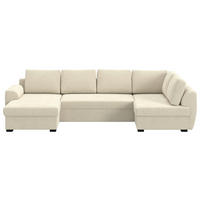 SJEDEĆA GARNITURA tekstil  bež   - bež/crna, Trend, tekstil/plastika (154/327/86cm) - MID.YOU