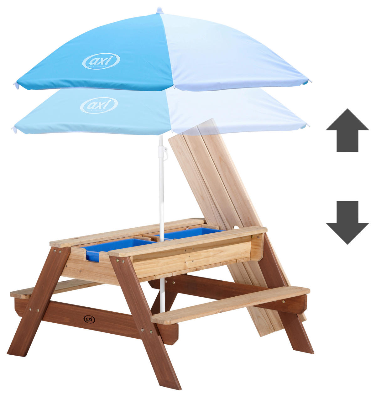 SAND- UND WASSERTISCH Holz, Kunststoff Braun  - Blau/Braun, KONVENTIONELL, Holz/Kunststoff (97,7/48,7/95cm) - Ambia Garden