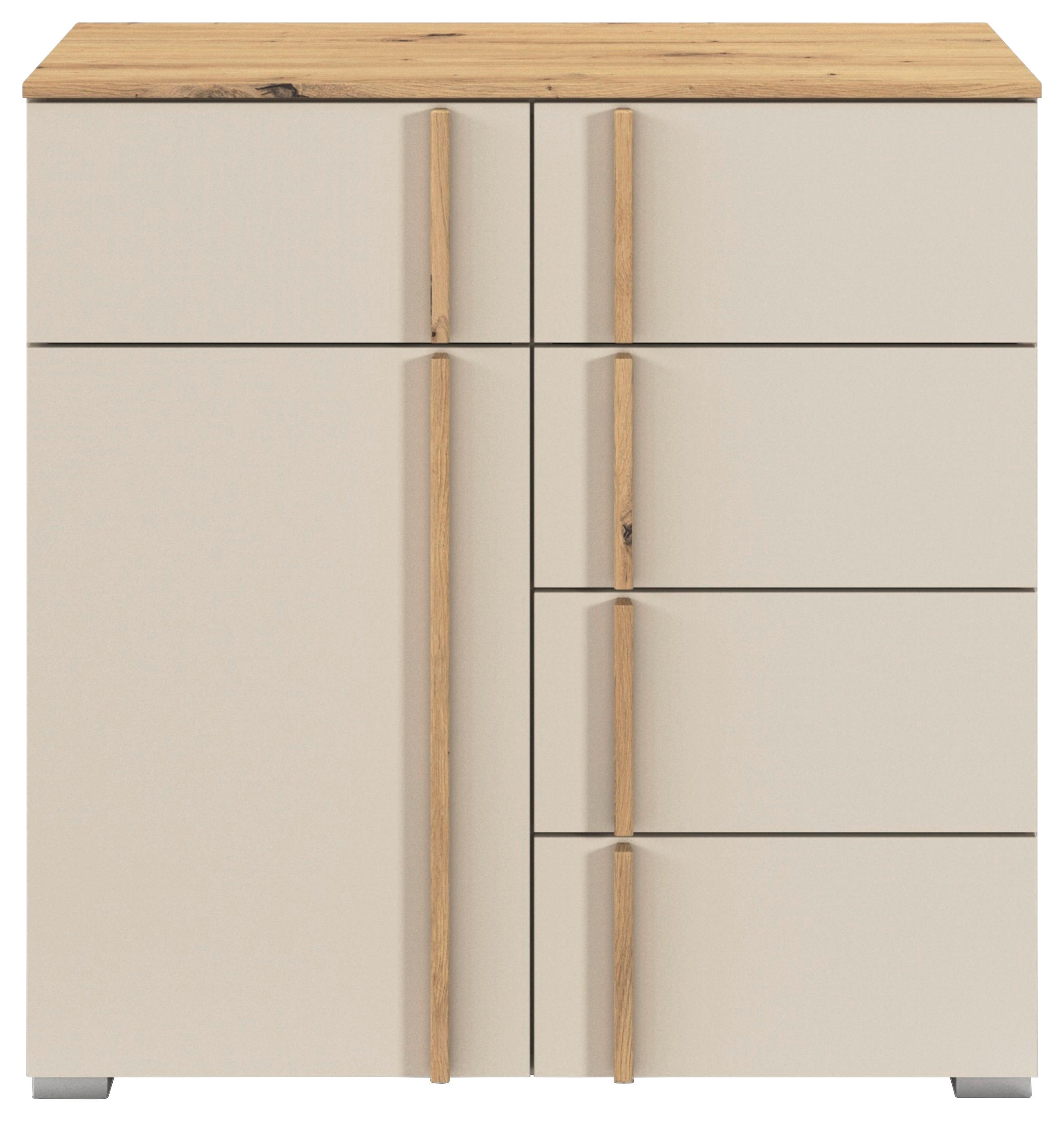 KOMMODE  in 80/81/42 cm  - Champagner/Alufarben, Design, Holz/Holzwerkstoff (80/81/42cm) - Stylife