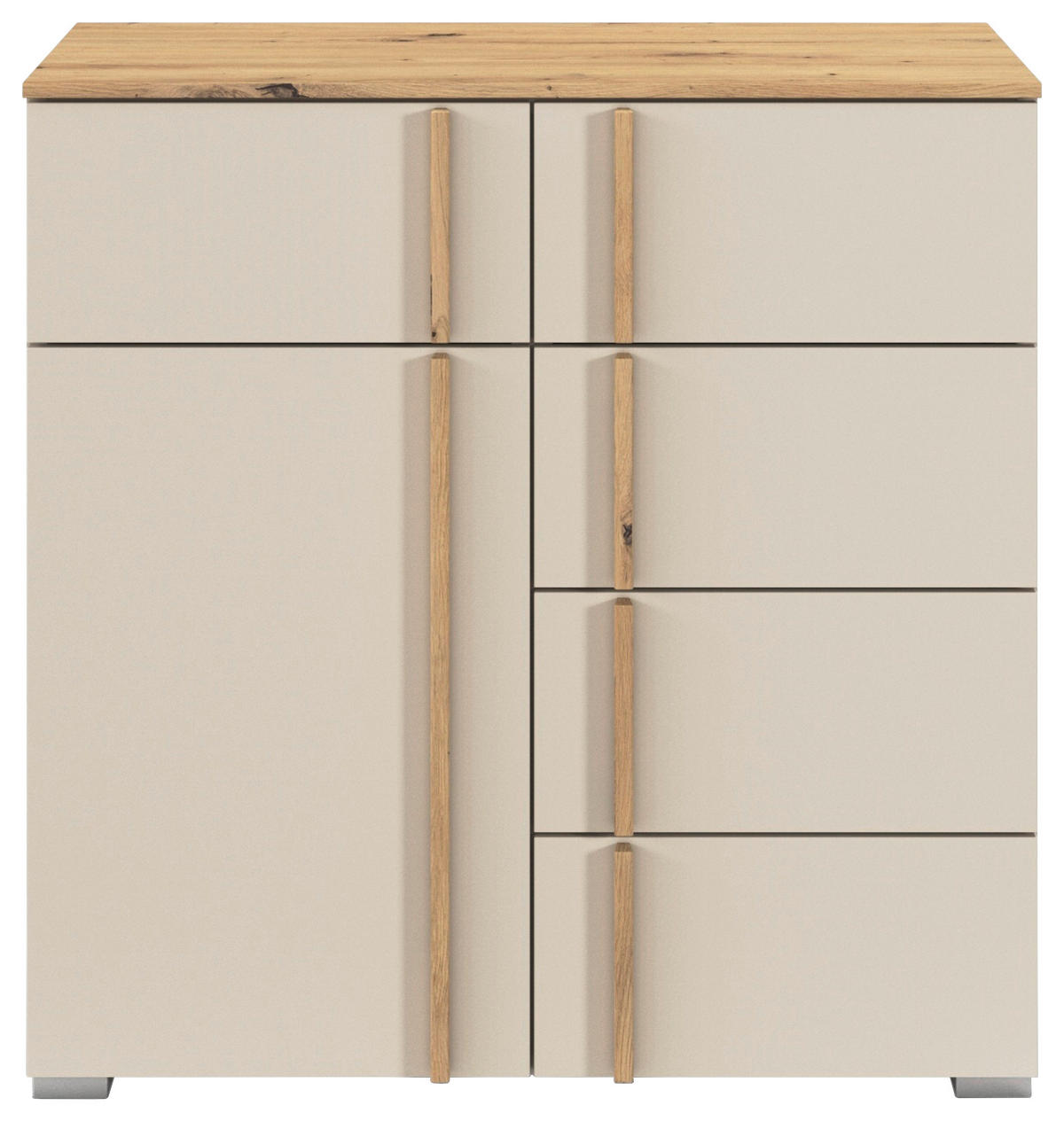 KOMMODE  in 80/81/42 cm  - Champagner/Alufarben, Design, Holz/Holzwerkstoff (80/81/42cm) - Stylife