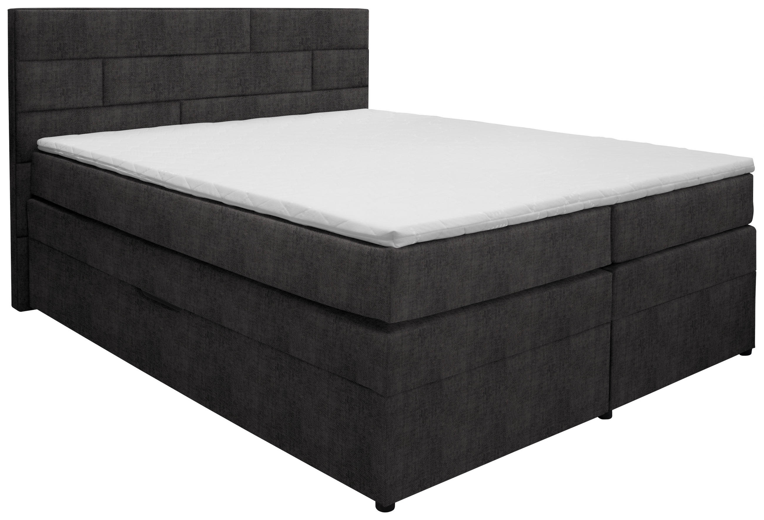BOXSPRINGBETT 160/200 cm  in Anthrazit  - Wengefarben/Anthrazit, KONVENTIONELL, Holz/Textil (160/200cm) - Carryhome