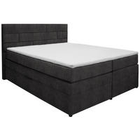 BOXSPRINGBETT 160/200 cm  in Anthrazit  - Wengefarben/Anthrazit, Konventionell, Holz/Textil (160/200cm) - Carryhome