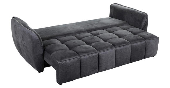 SCHLAFSOFA Flachgewebe Dunkelgrau - Dunkelgrau/Schwarz, KONVENTIONELL, Kunststoff/Textil (250/70/118cm) - Carryhome