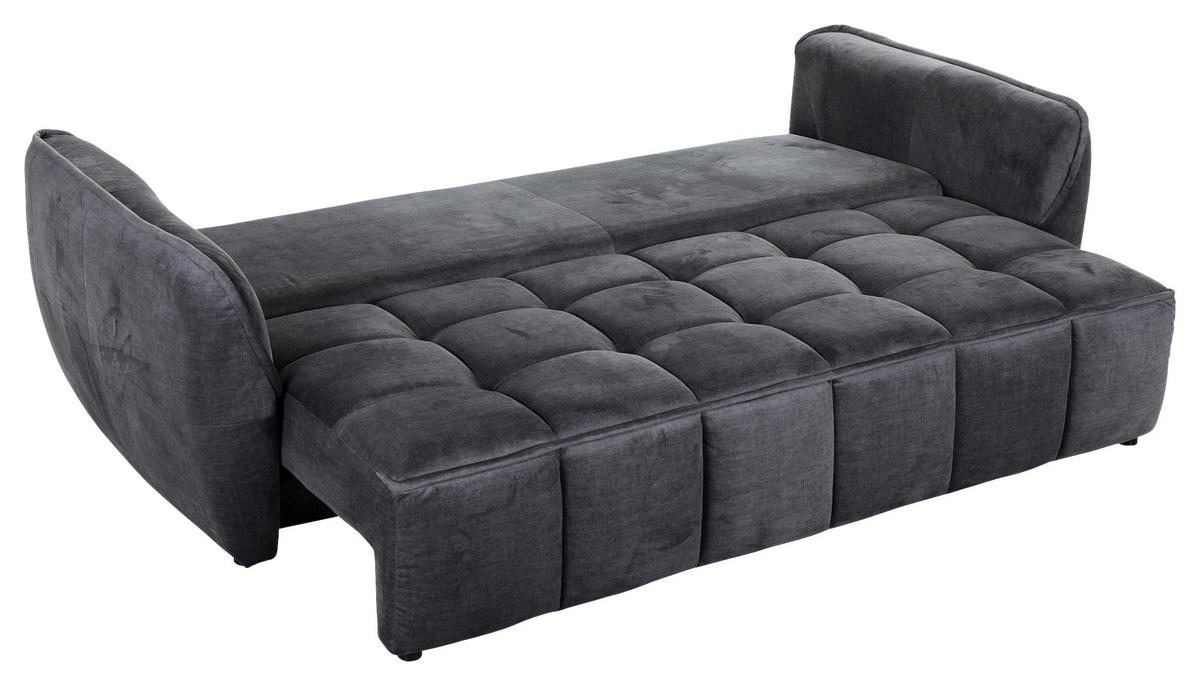 SCHLAFSOFA in Flachgewebe Dunkelgrau  - Dunkelgrau/Schwarz, Konventionell, Kunststoff/Textil (250/70/118cm) - MID.YOU