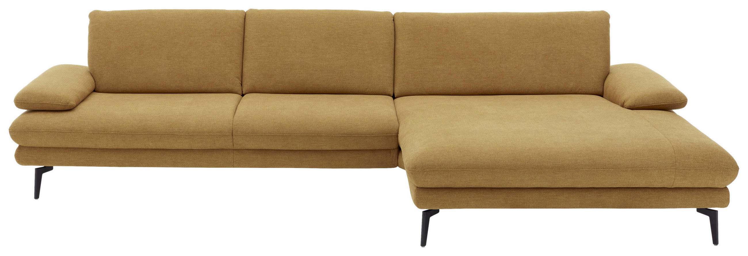 WOHNLANDSCHAFT in Chenille Currygelb - Currygelb/Schwarz, Design, Textil/Metall (310/180cm) - Dieter Knoll