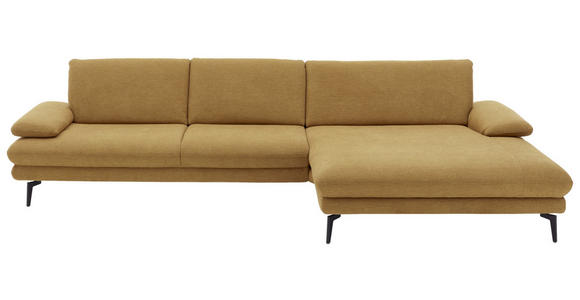 ECKSOFA Currygelb Chenille  - Currygelb/Schwarz, Design, Textil/Metall (310/180cm) - Dieter Knoll