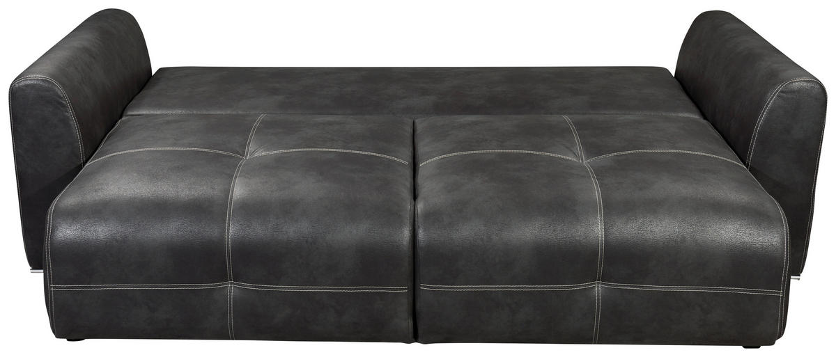KANAPÉÁGY textil antracit  - króm/antracit, Modern, műanyag/textil (245/85/115cm) - Livetastic