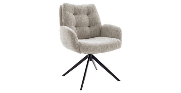 ARMLEHNSTUHL  Stoffauswahl, Typenauswahl Webstoff  - Schwarz/Cappuccino, Design, Textil/Metall (72/95/77cm) - Novel