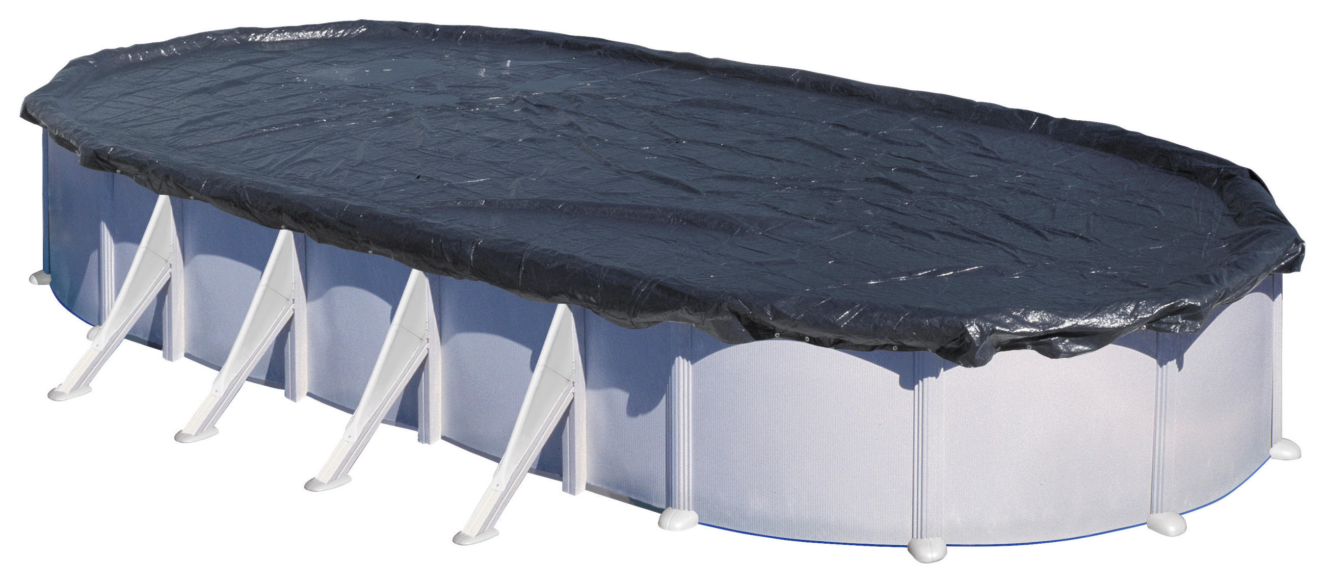 POOLABDECKPLANE 410/610 cm  - Schwarz, KONVENTIONELL, Kunststoff (410/610cm) - Gre