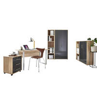 BÜRO erweiterbar, abschließbar Sonoma Eiche, Anthrazit Hochglanz - Anthrazit Hochglanz/Sonoma Eiche, MODERN, Holzwerkstoff/Metall - MID.YOU