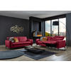 3-SITZER-SOFA in Leder Rot  - Rot/Schwarz, Natur, Leder/Metall (222/81/110cm) - Valdera