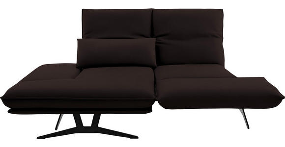 ECKSOFA in Echtleder Dunkelbraun  - Gelb/Dunkelbraun, Design, Leder/Metall (130/210cm) - Dieter Knoll