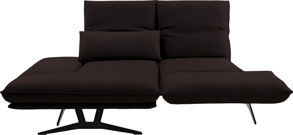 ECKSOFA in Echtleder Dunkelbraun  - Gelb/Dunkelbraun, Design, Leder/Metall (130/210cm) - Dieter Knoll