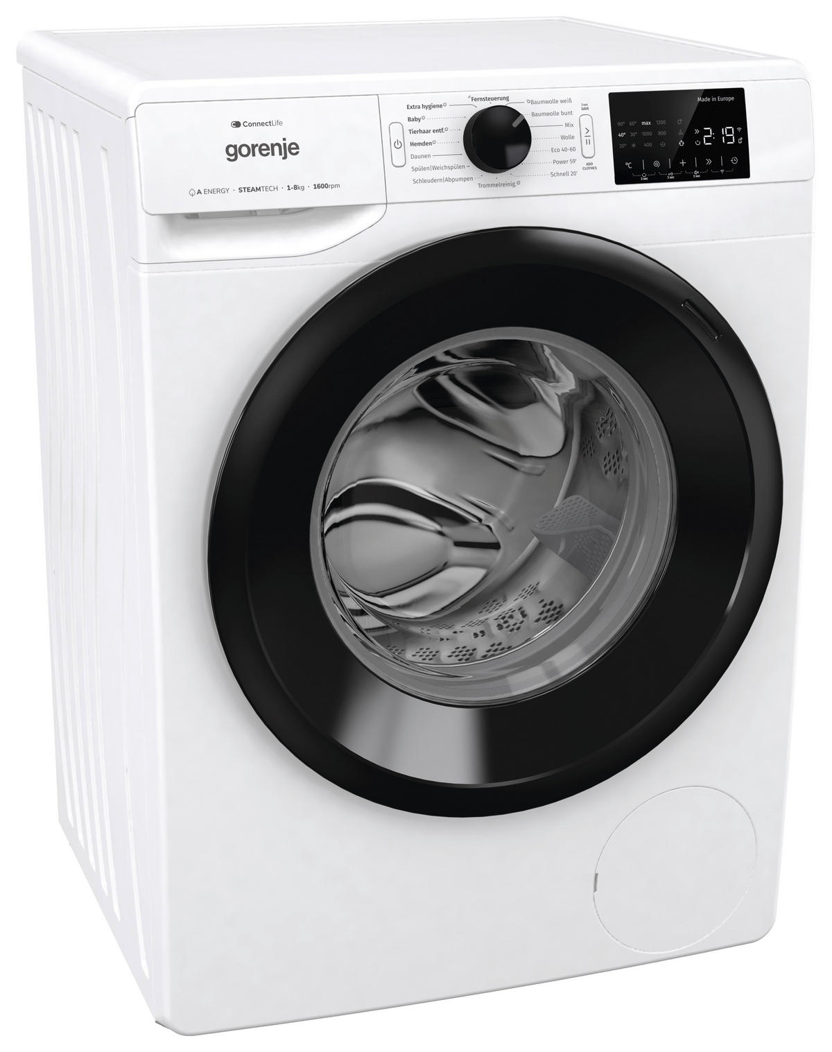 WASCHMASCHINE WPNEI86ATS   - Schwarz/Weiß, Basics, Glas/Kunststoff (60/85/54,5cm) - Gorenje