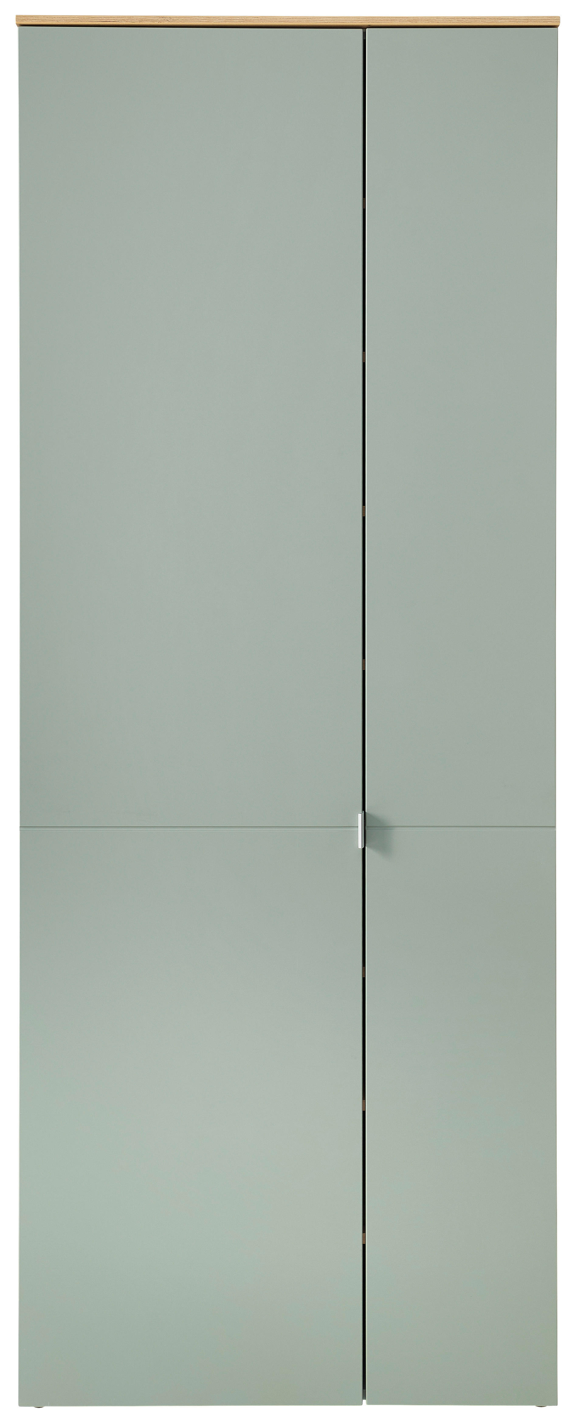 GARDEROBENSCHRANK 78/202/38 cm  - Salbeigrün/Silberfarben, Design, Holzwerkstoff/Kunststoff (78/202/38cm)