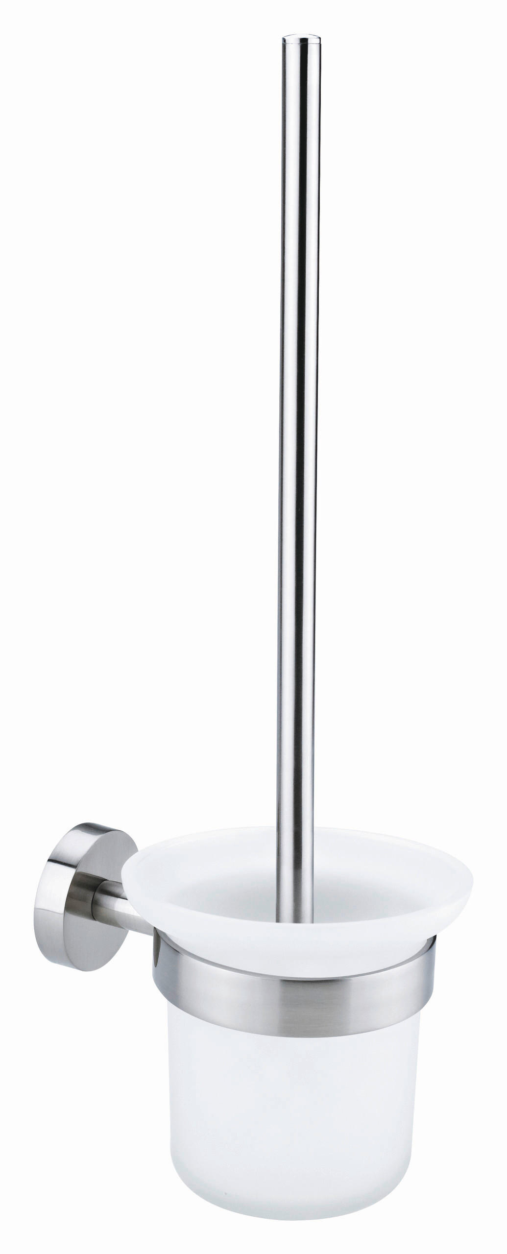 WC-BÜRSTENGARNITUR - Edelstahlfarben/Weiß, Basics, Glas/Kunststoff (11/38/15cm) - Tesa