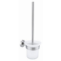 WC-BÜRSTENGARNITUR - Edelstahlfarben/Weiß, Basics, Glas/Kunststoff (11/38/15cm) - Tesa