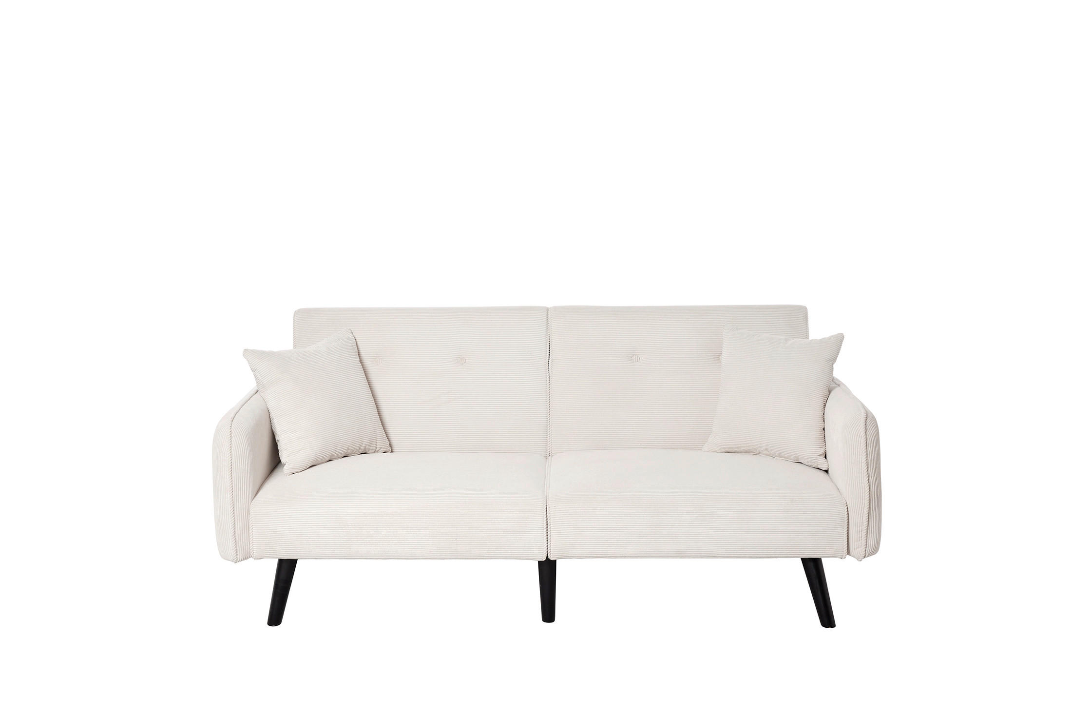 SCHLAFSOFA Cord Weiß  - Schwarz/Weiß, MODERN, Holz/Textil (191/83/84cm) - Livetastic