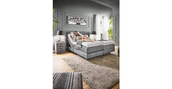 BOXSPRINGBETT 160/200 cm  in Grau  - Grau, KONVENTIONELL, Holz/Textil (160/200cm) - Dieter Knoll