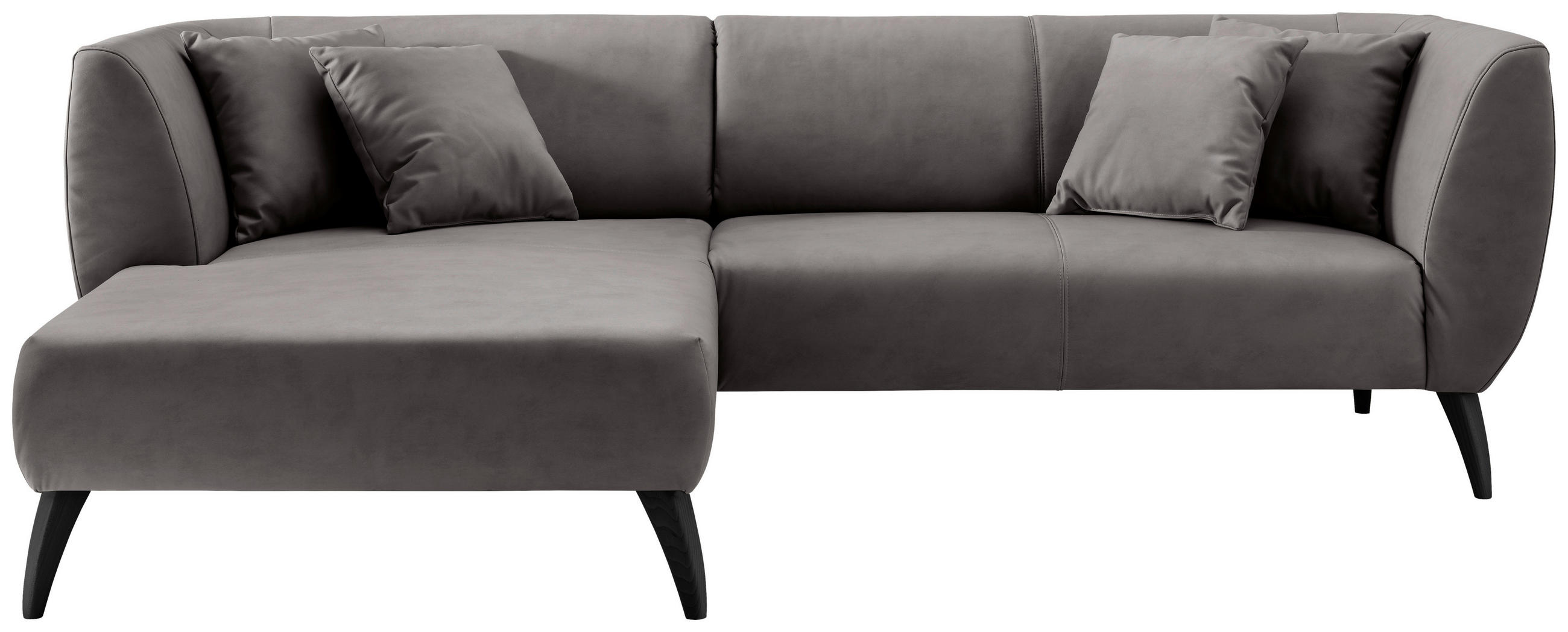 ECKSOFA Schwarz Lederlook  - Schwarz, MODERN, Holz/Textil (160/264cm) - Livetastic