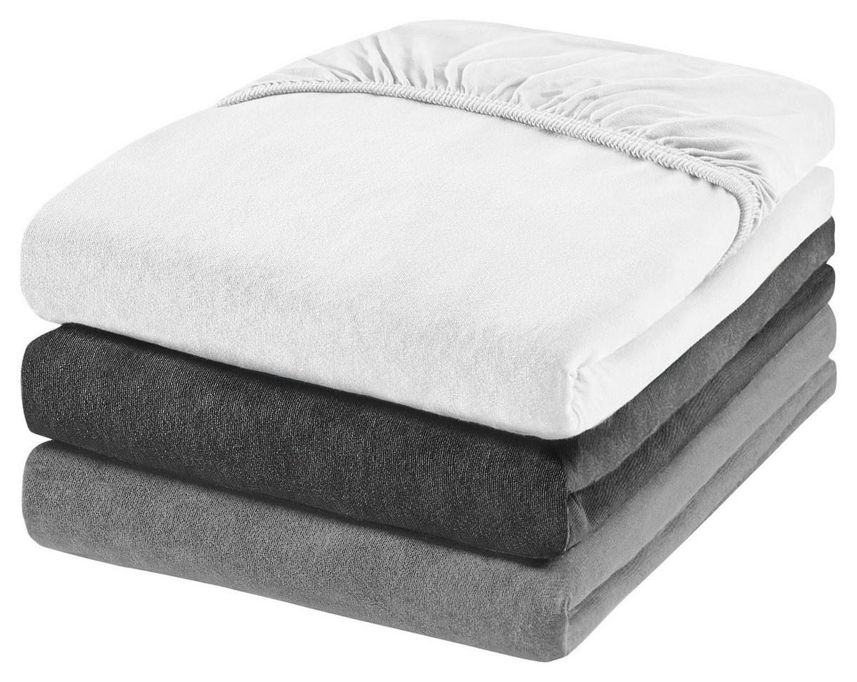 SPANNBETTTUCH FLORENZ Jersey  - Weiß, Basics, Textil (90-100/200-220cm) - Novel