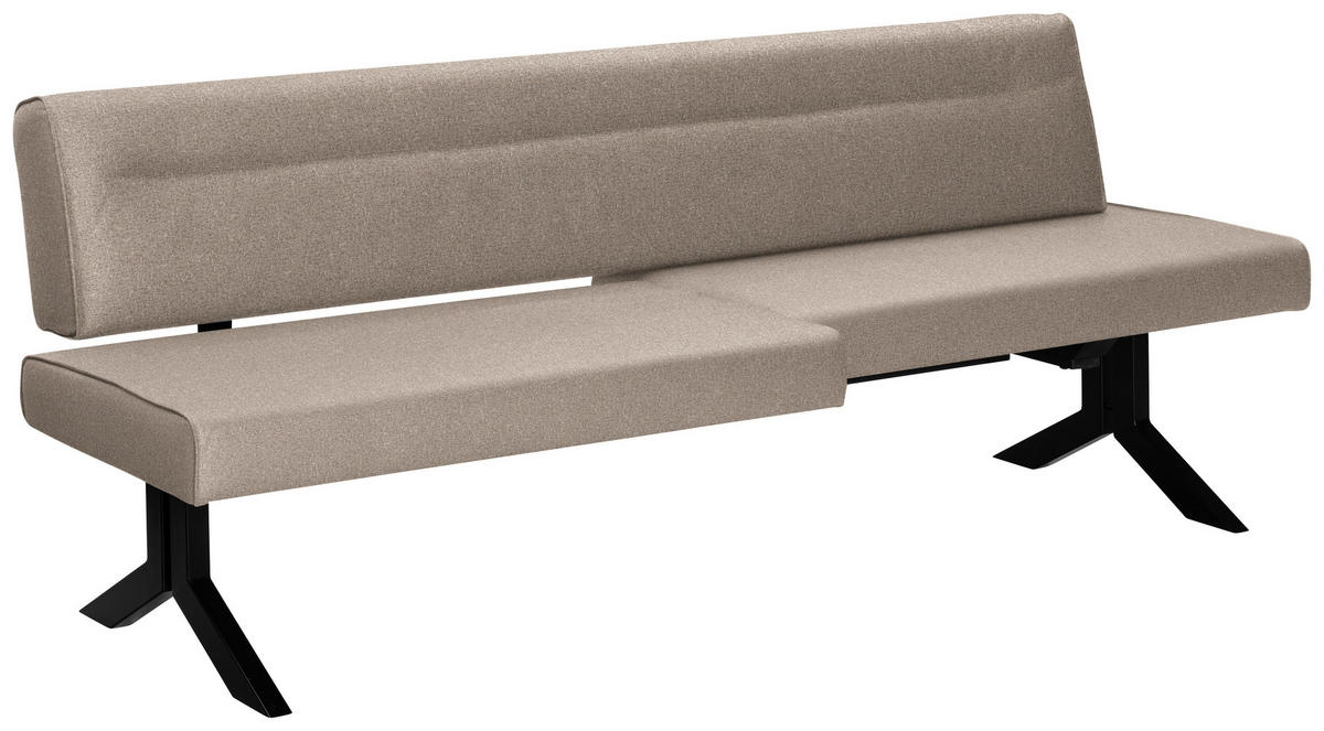 SITZBANK Textil, Metall Hellbraun, Cappuccino  - Hellbraun/Schwarz, Konventionell, Textil/Metall (220/87/70-86cm) - Moderano