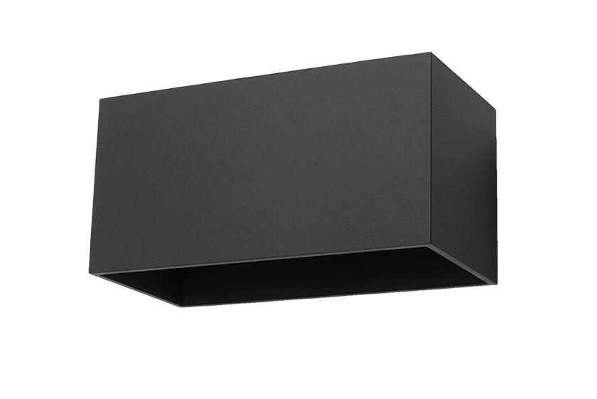 WANDLEUCHTE QUAD 20/12/10 cm  - Schwarz, KONVENTIONELL, Metall (20/12/10cm)