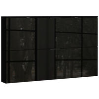 SCHUHSCHRANK Schwarz  - Schwarz, Design, Glas/Holzwerkstoff (140/85/19cm)