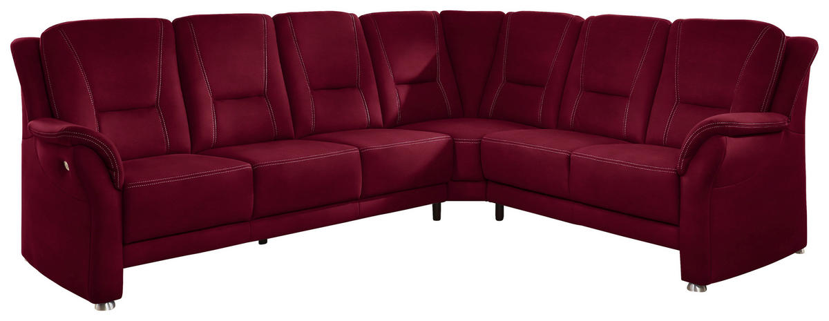 ECKSOFA in Mikrofaser Rot  275/223 cm  - Beige/Rot, KONVENTIONELL, Textil/Metall (275/223cm) - Beldomo Comfort