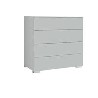 KOMMODE 80/77/40 cm 4 Schublade(n)  - Hellgrau/Alufarben, Basics, Holzwerkstoff/Kunststoff (80/77/40cm) - Moderano