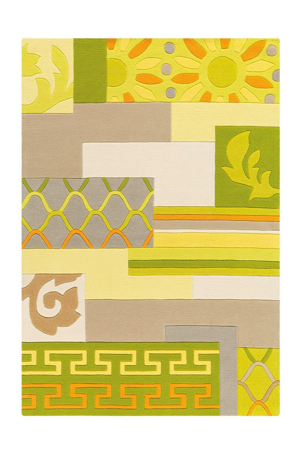 FLACHWEBETEPPICH  Wohnzimmer 170/240 cm Grün, Naturfarben rechteckig  - Naturfarben/Grün, Basics, Textil (170/240cm) - Kayoom