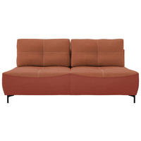 SCHLAFSOFA  mit Schlafen auf Sitzhöhe, Rücken echt Struktur Rostfarben  - Rostfarben/Schwarz, Design, Textil/Metall (197/94/96cm) - MID.YOU