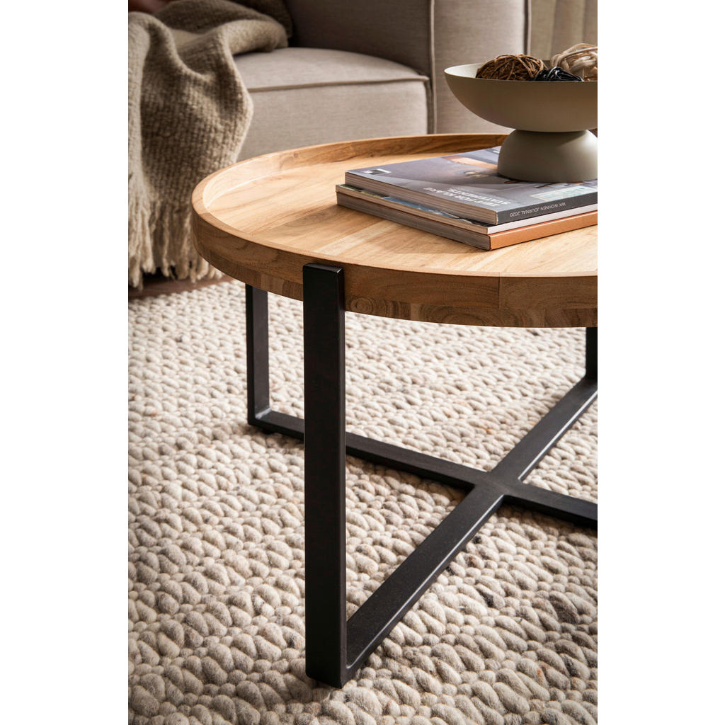 Thumbnail - Livetastic Couchtisch, Braun, Holz, Akazie, massiv, rund, eckig, 60x36x60 cm, Wohnzimmer, Wohnzimmertische, Couchtische