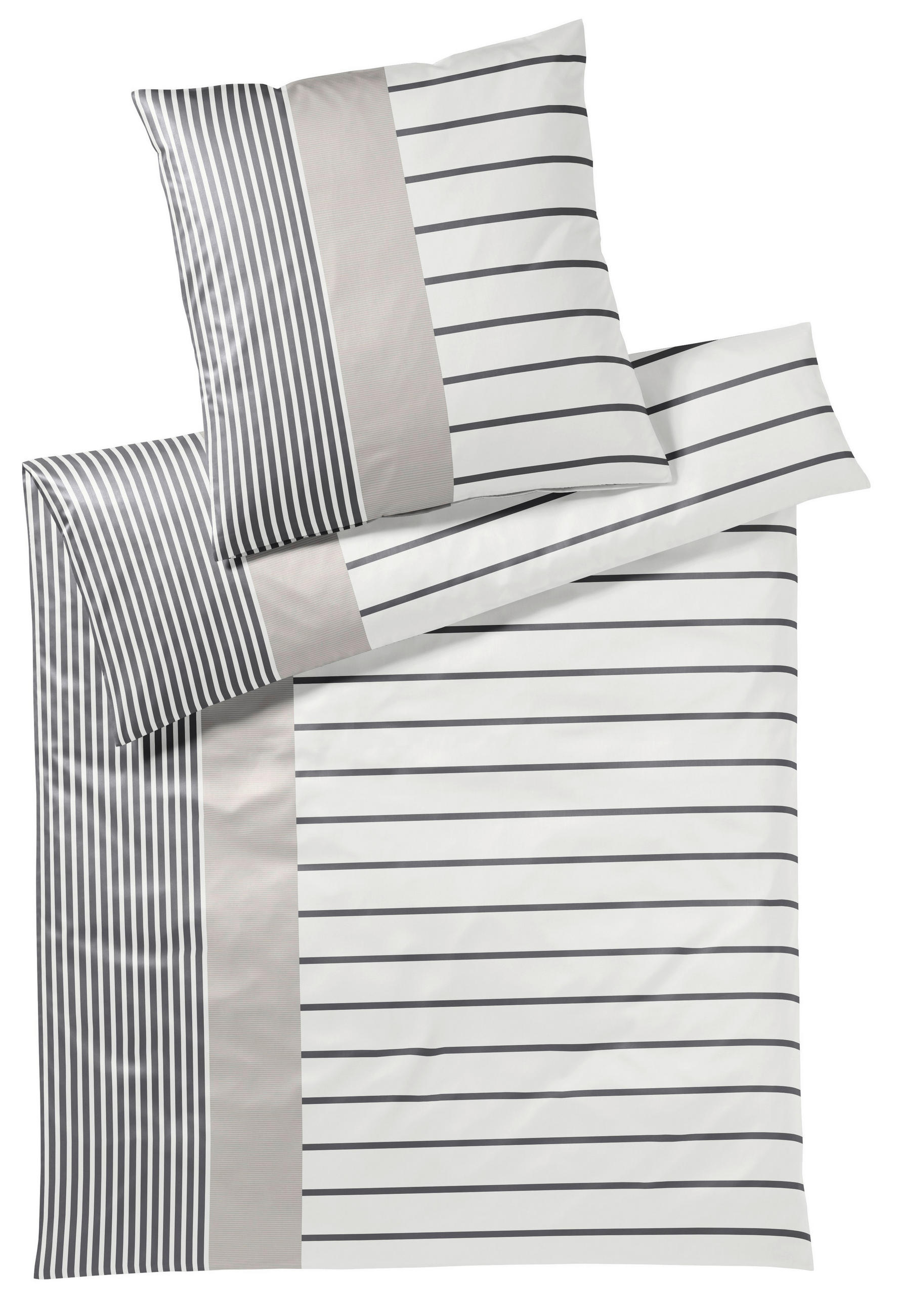 POSTELJNINA STAIRS 140/200 cm mako saten bela, bež  - bela/bež, Konvencionalno, tekstil/naravni materiali (140/200cm) - Elegante