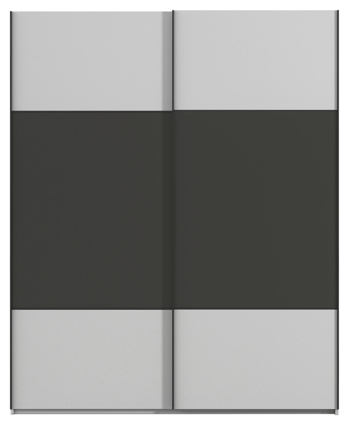 SCHWEBETÜRENSCHRANK 162/223/68 cm 2-türig Grau, Graphitfarben  - Schwarz/Graphitfarben, KONVENTIONELL, Holzwerkstoff/Metall (162/223/68cm) - Novel