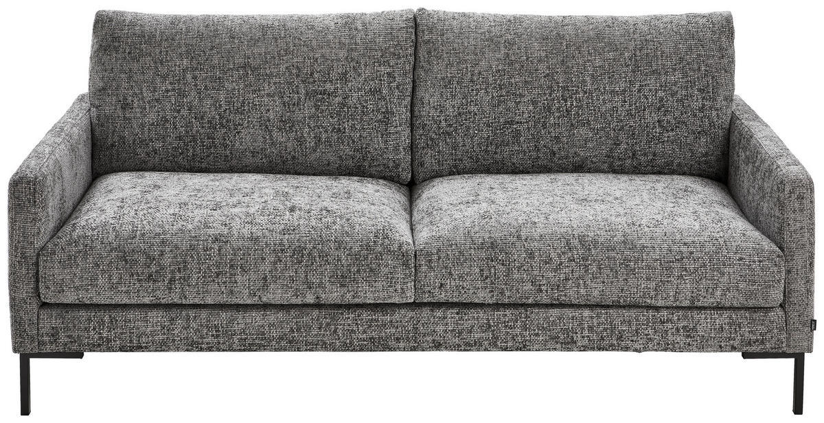 3-SITZER-SOFA Webstoff Grau  - Schwarz/Grau, KONVENTIONELL, Textil/Metall (196/78/90cm) - Hom`in