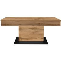 COUCHTISCH Lift Couchtisch rechteckig Schwarz, Eiche Wotan  - Eiche Wotan/Schwarz, Design, Holzwerkstoff/Metall (110/58-77/60cm) - MID.YOU
