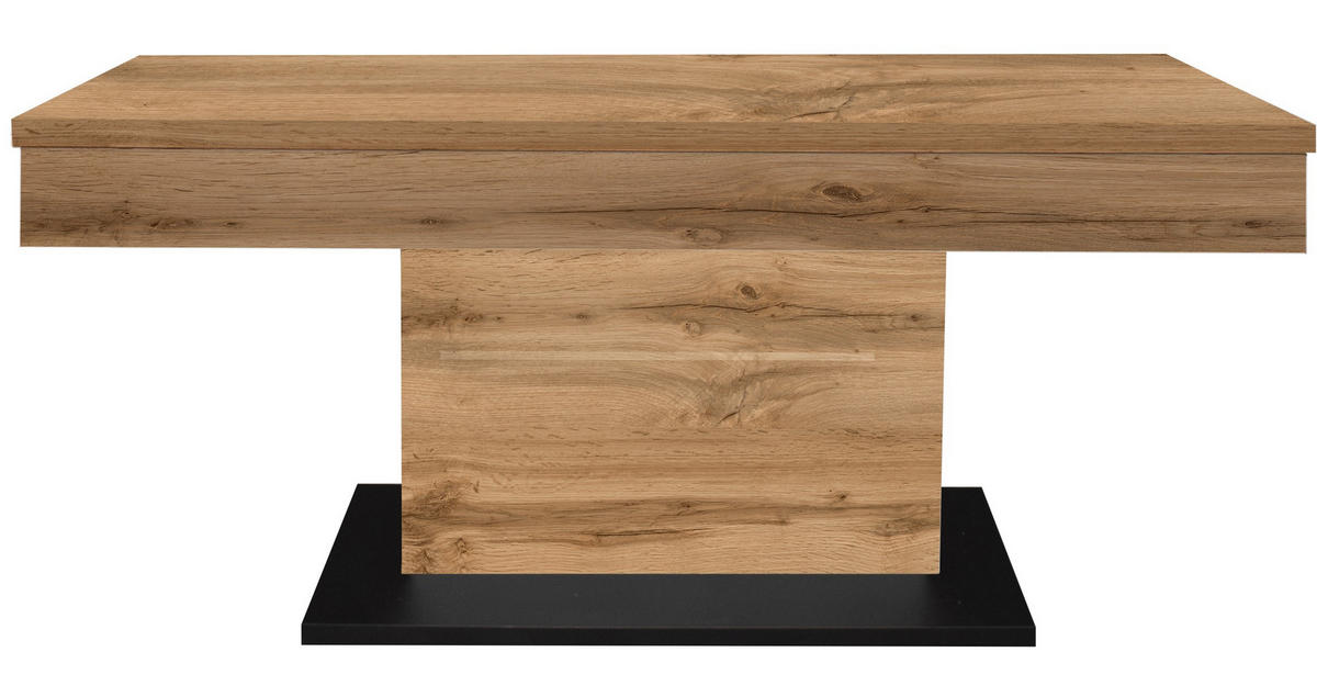 COUCHTISCH Lift Couchtisch rechteckig Schwarz, Eiche Wotan  - Eiche Wotan/Schwarz, Design, Holzwerkstoff/Metall (110/58-77/60cm) - MID.YOU
