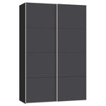 SCHWEBETÜRENSCHRANK  in Anthrazit, Schwarz  - Edelstahlfarben/Anthrazit, Design, Holzwerkstoff (152/236/65cm) - Carryhome