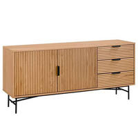 ŠIROKÁ KOMODA, dub, čierna, farba duba, 160/75/40 cm - čierna/farba duba, Lifestyle, kov/drevo (160/75/40cm) - home24