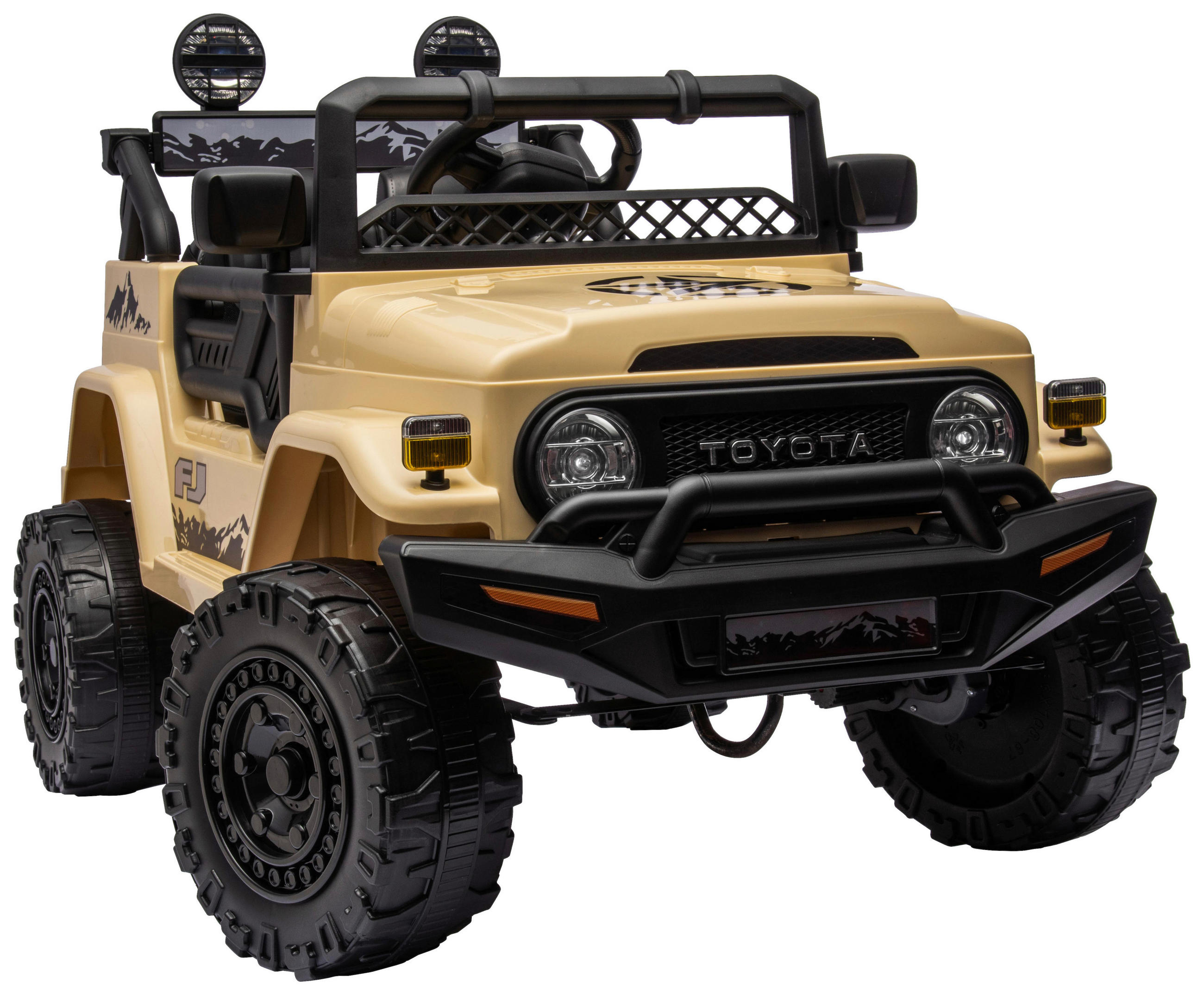 ELEKTRO-KINDERAUTO  - Beige, KONVENTIONELL, Kunststoff/Metall (98/65/70cm) - Atrigo