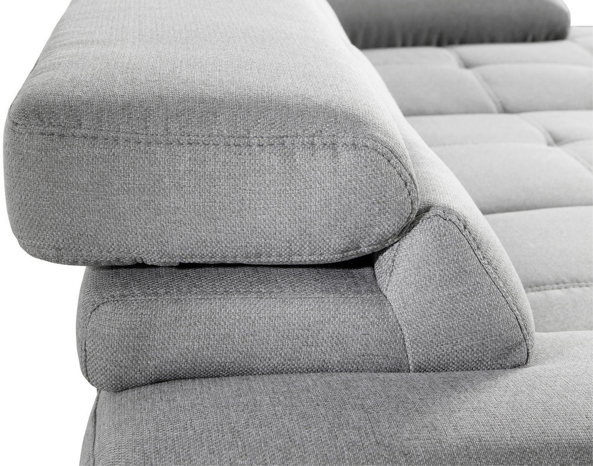 WOHNLANDSCHAFT in Flachgewebe Grau, Schwarz  - Schwarz/Grau, Konventionell, Kunststoff/Textil (170/267cm) - Livetastic