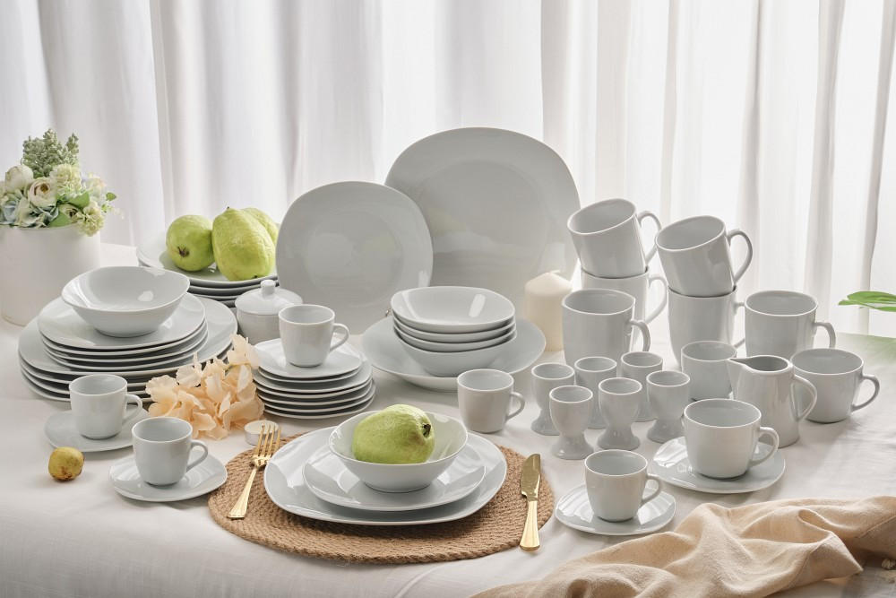 ÉTKÉSZLET 62 részes  - fehér, Basics, kerámia - Novel