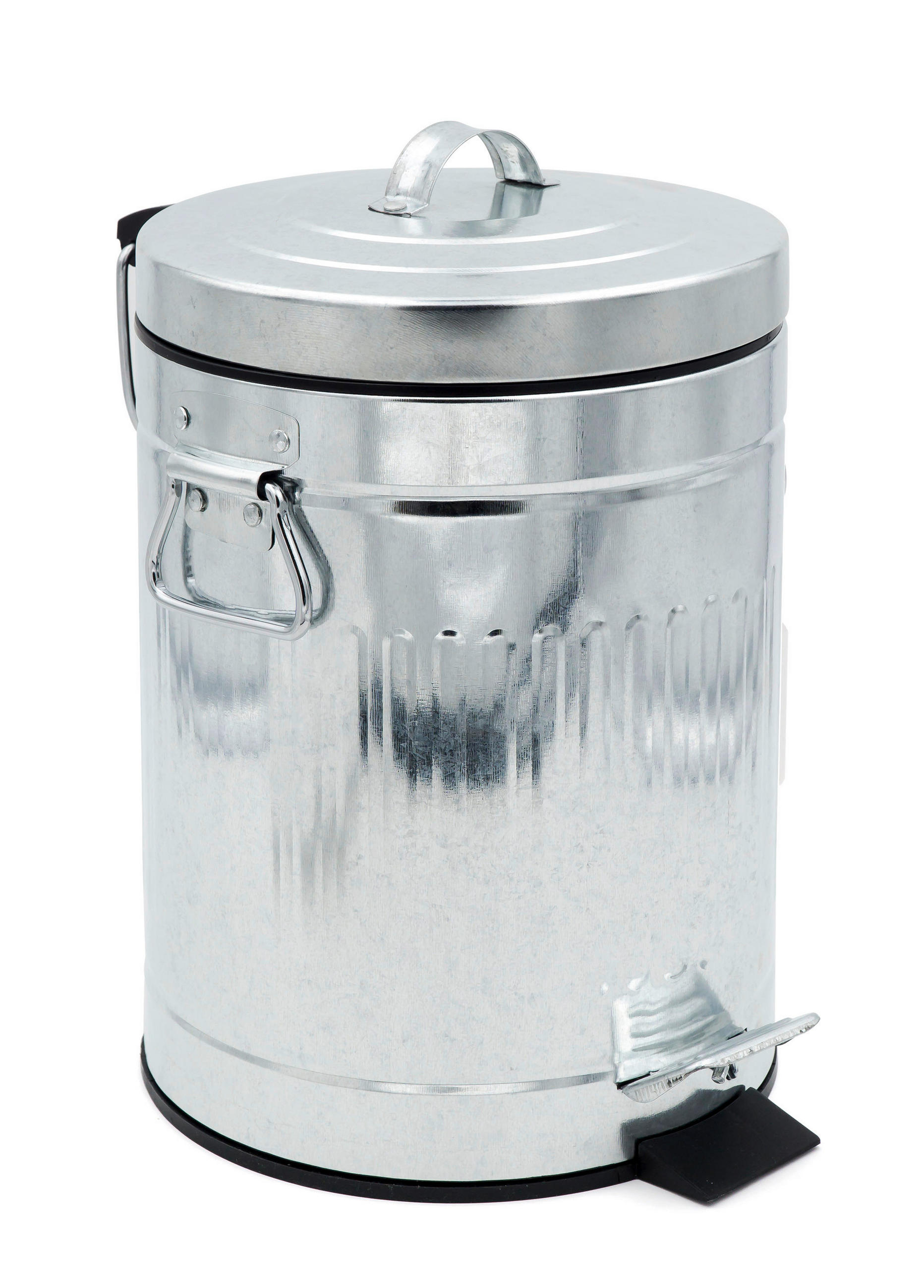 KOŠ S NÁŠLAPNÝM PEDÁLEM, 5 l - černá/barvy zinku, Basics, kov/plast (22/30/26,5cm) - Sadena
