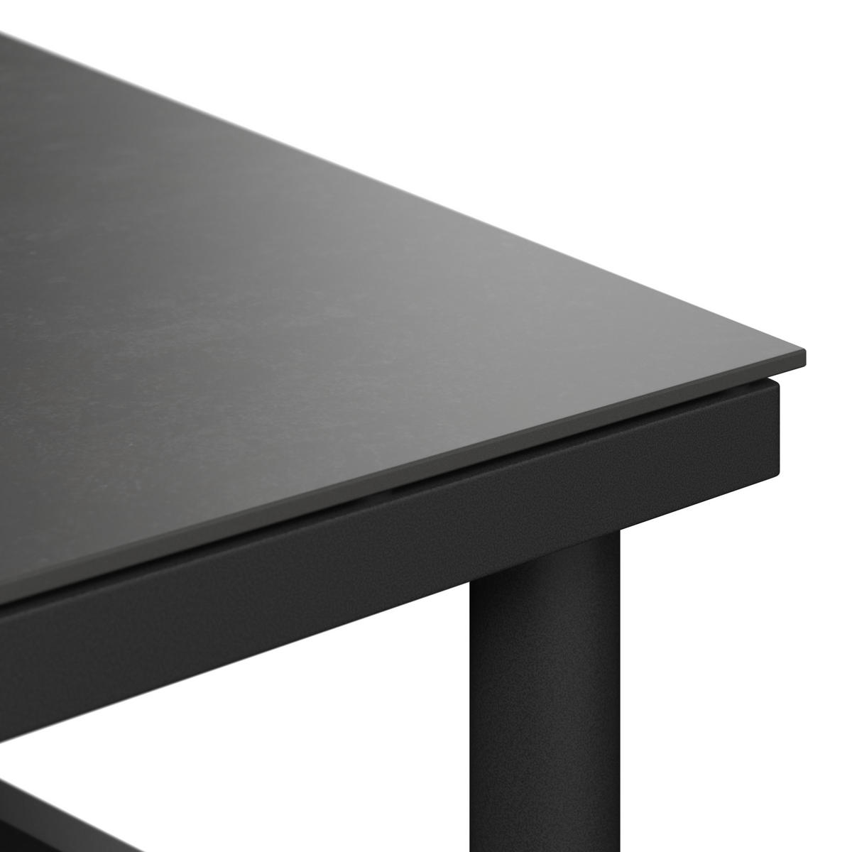 GARTENTISCH Metall, Stein Anthrazit, Dunkelgrau rechteckig  - Dunkelgrau/Anthrazit, MODERN, Stein/Metall (200/90/73cm) - Amatio