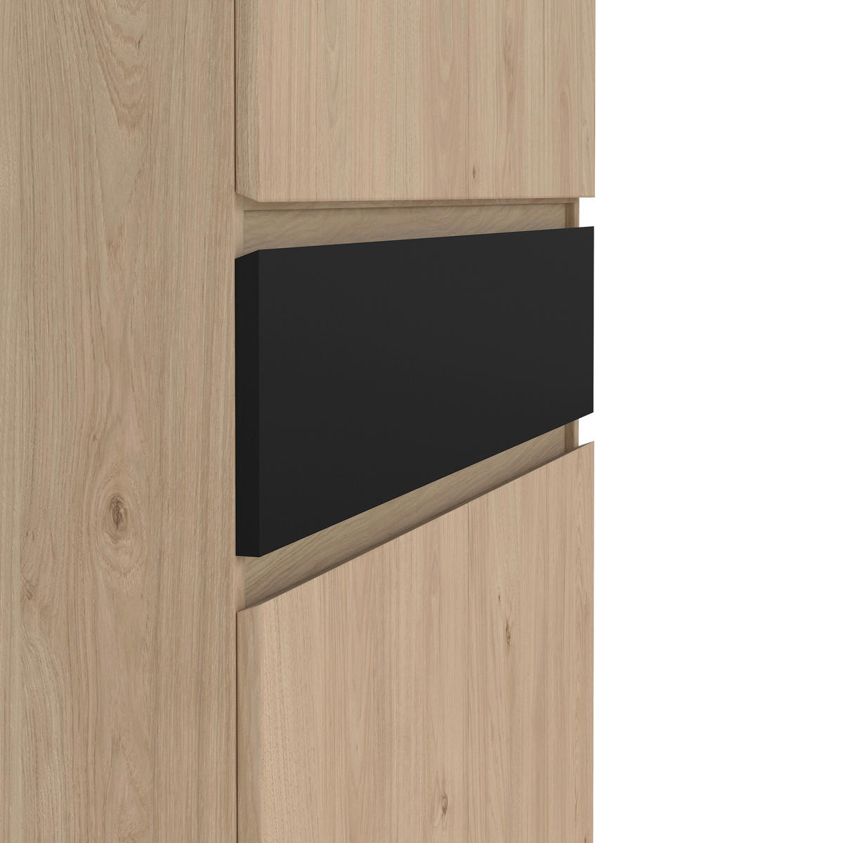 SCHUHSCHRANK Schwarz, Eichefarben  - Eichefarben/Schwarz, Design, Holzwerkstoff (80,4/191,7/40cm) - Livetastic
