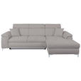 ECKSOFA in Flachgewebe Grau  - Chromfarben/Grau, KONVENTIONELL, Textil/Metall (268/175cm) - Carryhome