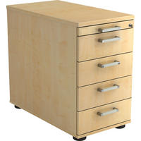 ANSTELLCONTAINER Ahornfarben  - Ahornfarben/Alufarben, KONVENTIONELL, Holzwerkstoff/Kunststoff (42,8/72-76/80cm) - Venda
