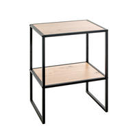 ODKLÁDACÍ STOLEK, černá, barvy dubu - černá/barvy dubu, Trend, kov/kompozitní dřevo (45/35/60cm)