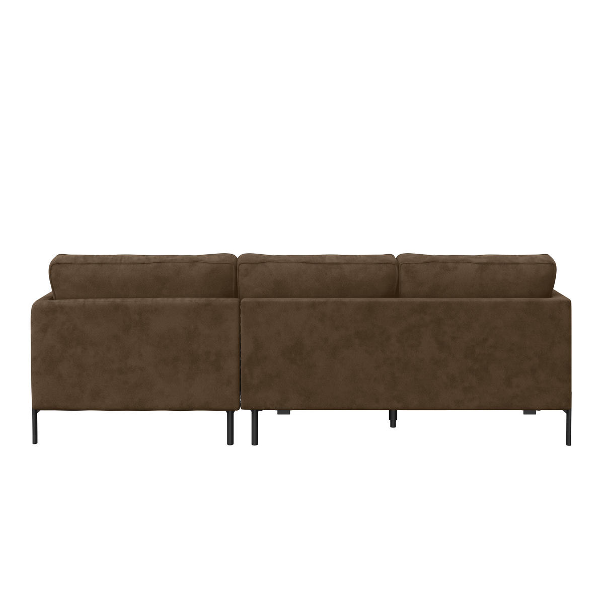 ECKSOFA in Flachgewebe Braun  - Schwarz/Braun, Trend, Textil/Metall (232/154cm) - Livetastic